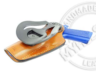 OWB Quick Draw Right Hand Leather Paddle Holster Fits CZ 75 Compact