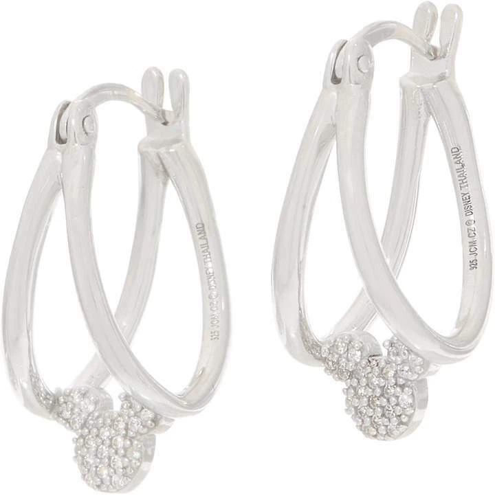 PENDIENTES ARO DIVIDIDO 90 CUMPLEAÑOS DISNEY'S MICKEY PLATA ESTERLINA 18K RGP y YGP Foto 2 de 4