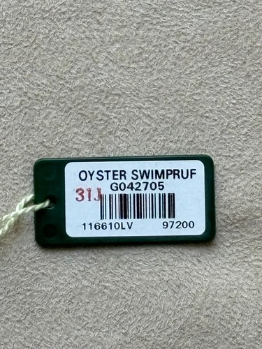 Authentic Rolex Submariner 14060 16610 16613 116610LV Swimpruf Green Hang Tag