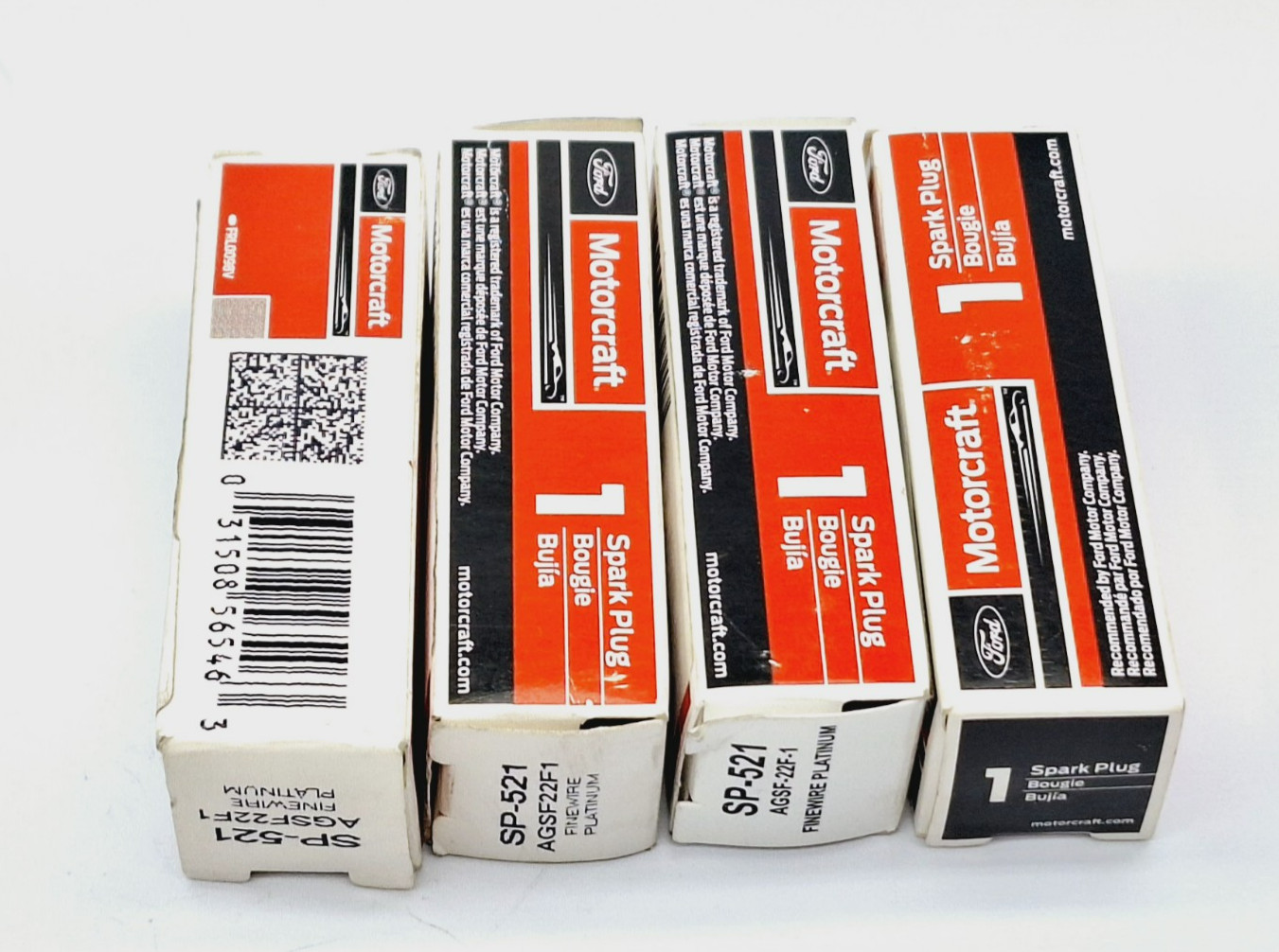 LOT OF 4 FORD MOTORCRAFT SP-521 FINEWIRE PLATINUM SPARK PLUGS AGSF22F1