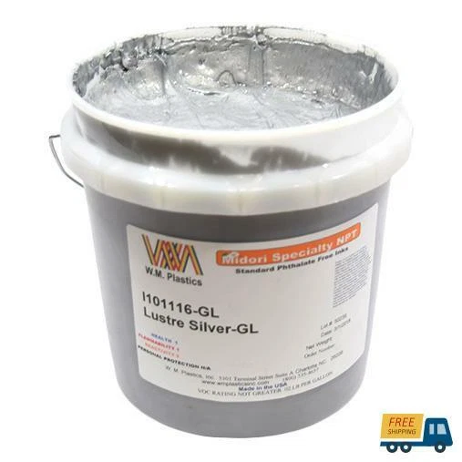WM PLASTICS Lustre Silver Shimmer- Plastisol Ink, (quart)