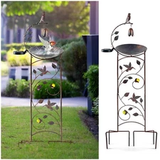 HONGLAND Solar Bird Baths for Outdoors, Bell Flower Solar Lamp Gard... Fast Ship