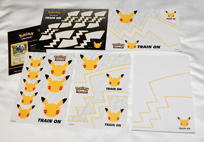 Pokemon Pikachu Celebrations 25th Anniversary Sticker Sheets Writing Pad + +