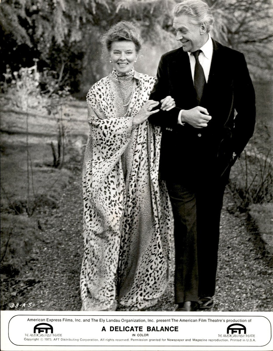 LD239 1973 Original Photo KATHARINE HEPBURN PAUL SCOFIELD in A Delicate  Balance