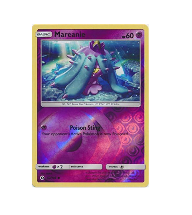 Pokemon -  Mareanie - 62/149 - Reverse Holo - Sun & Moon - NM/M