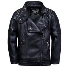 Children's Leather Jackets New Autumn Winter Rivets PU Leather Jacket Fashion