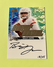 Bailey Zappe /25 -ON CARD Auto- RC SSP 2022 Sage Next Level NLS-BZ KC Browns