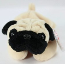 Ty Original Beanie Baby Pugsly the Pug Dog Plush Stuffed Animal 1996 PVC Pellets
