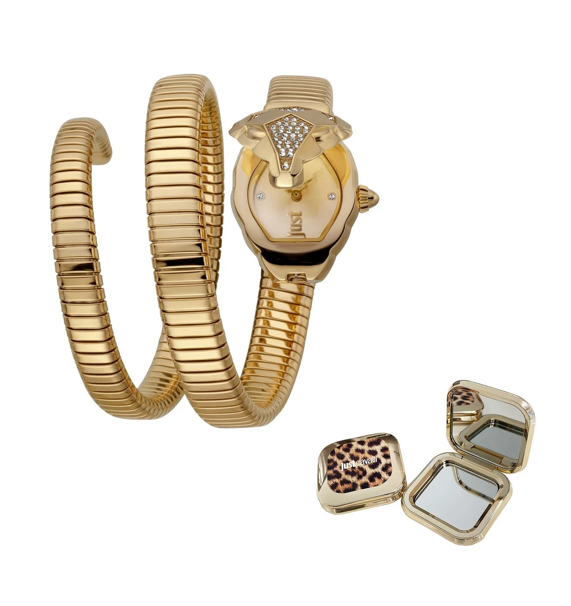 Montre Femme JUST CAVALLI GLAM CHIC JC1L073M0025 Acier d Or Semi Rigide Serpent