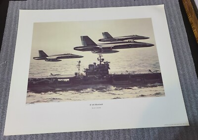 Warplanes McDonnell Douglas F-18 HORNET print 16x20 1977, NOS