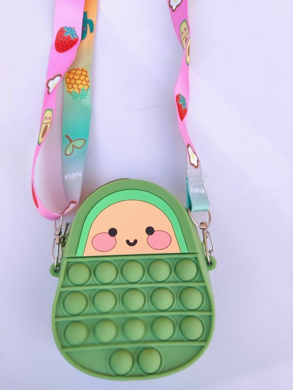 Pop Fidget Avocado Fruit Purse Shoulder Bag Handbag Push Bubble Toy Gift Kids