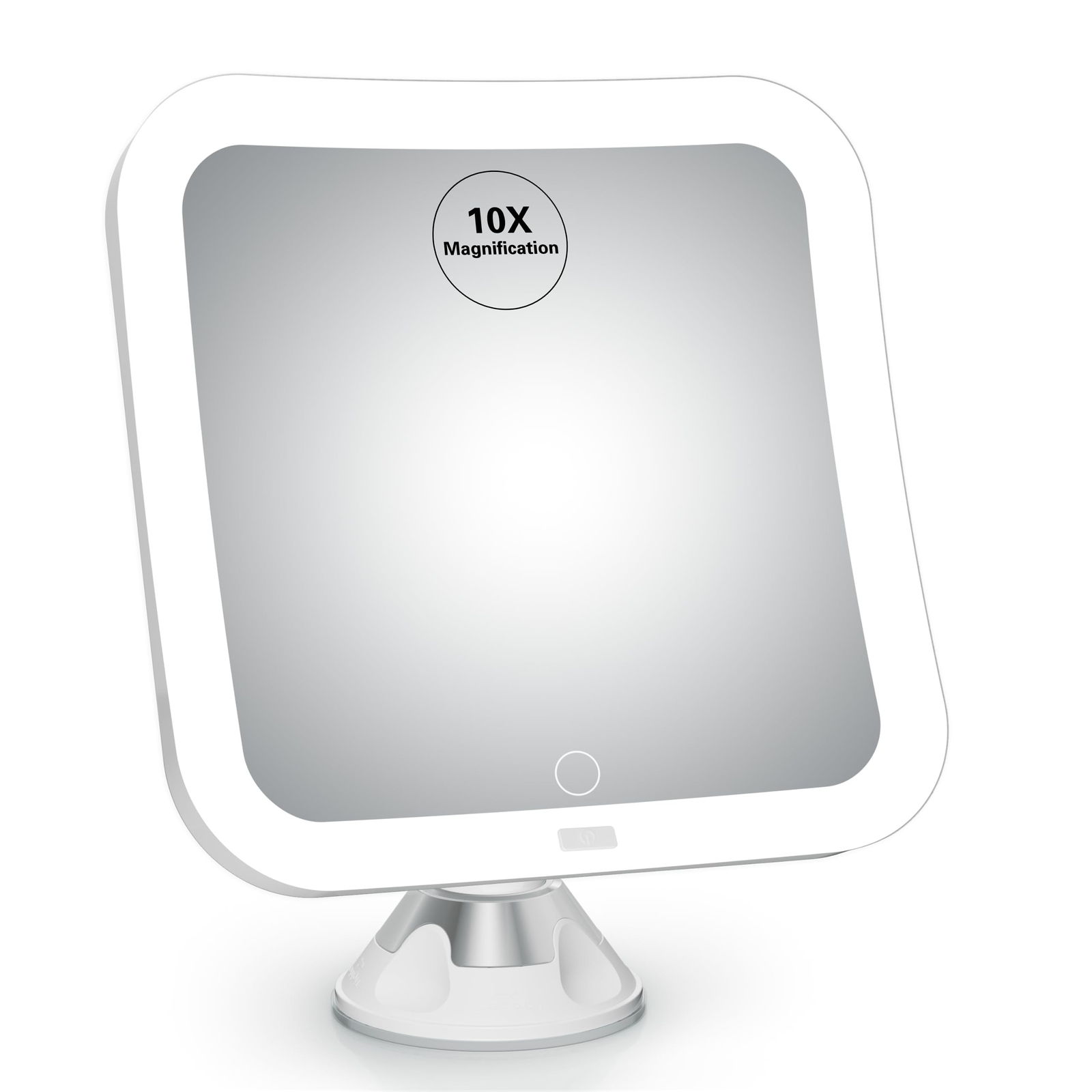 10x Magnifying LED Makeup Mirror with Natural White Light & Brightness Adjustable