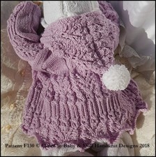 BABYDOLL HANDKNIT DESIGNS KNITTING PATTERN F130 SUIT 16-22" DOLL / 0-3M BABY