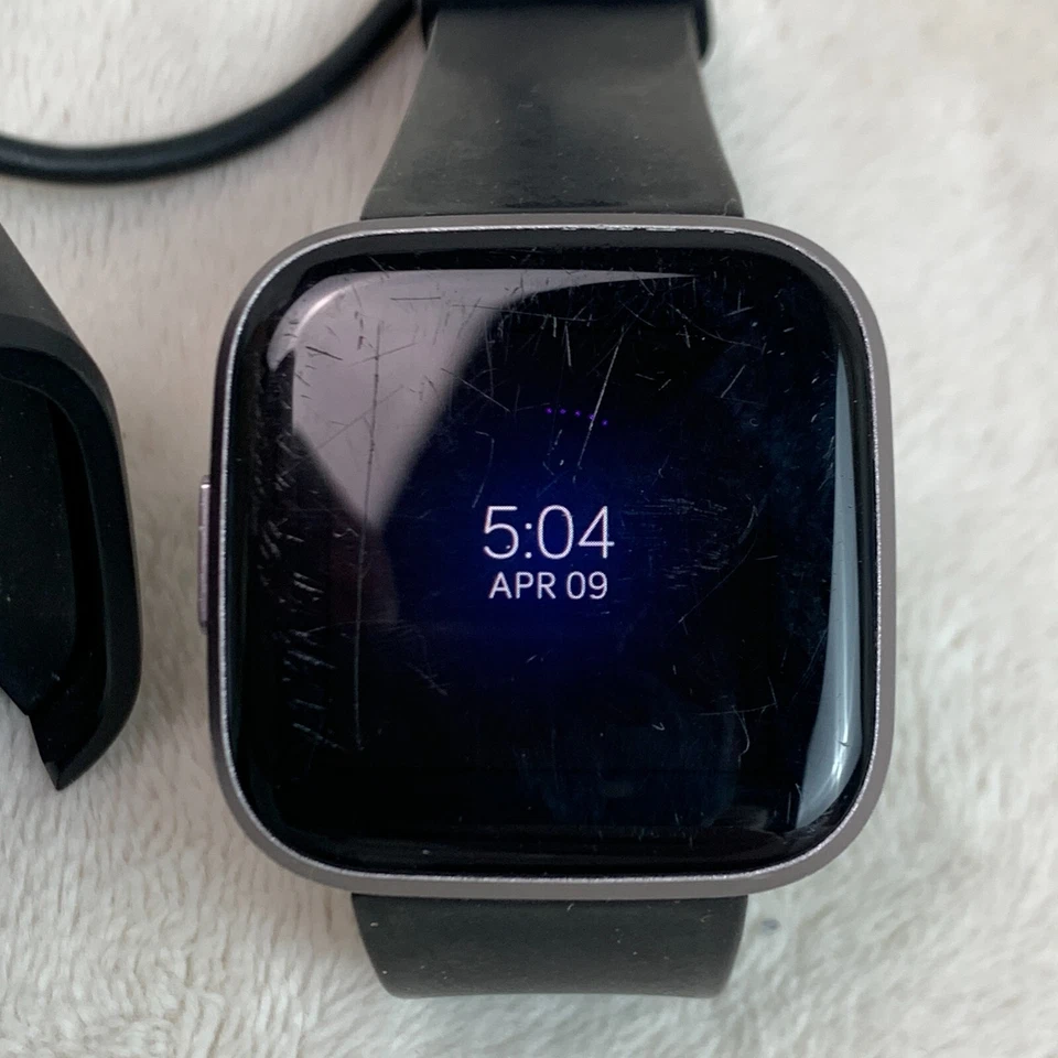 Fitbit Versa 2 Activity Tracker Smart Watch Black w/ Charger - Image 3 of 4