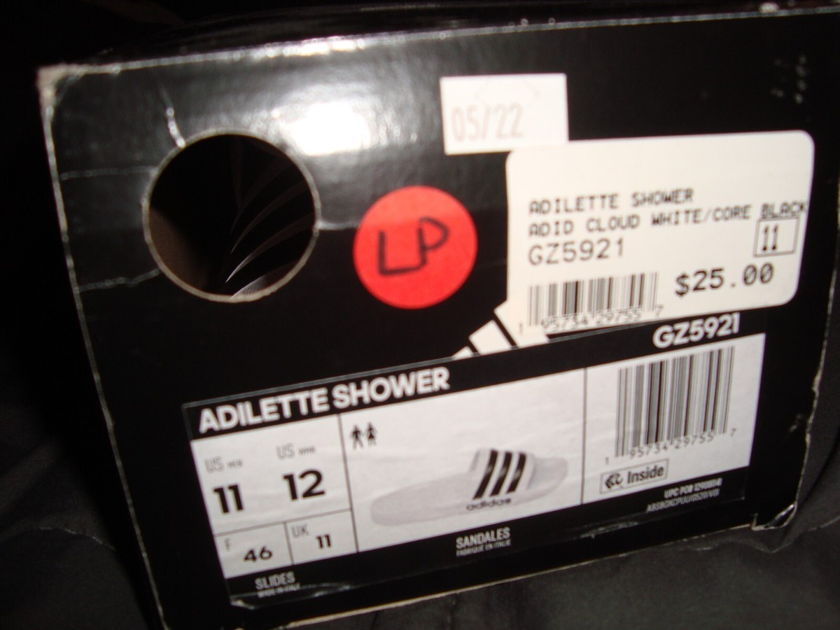 NEW Adidas Adilette Cloudfoam Men's Shower White Slip On Slides