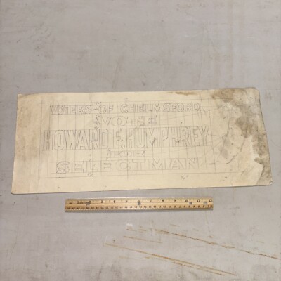 Selectman Sign Design Vintage Billboard Ad Sample: Chelmsford Massachusetts Selectman ...