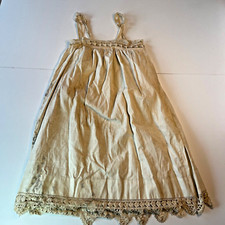 ANTIQUE CHILD NIGHTDRESS COTTON ELEGANT HAND MADE W/CROCHETED HEM