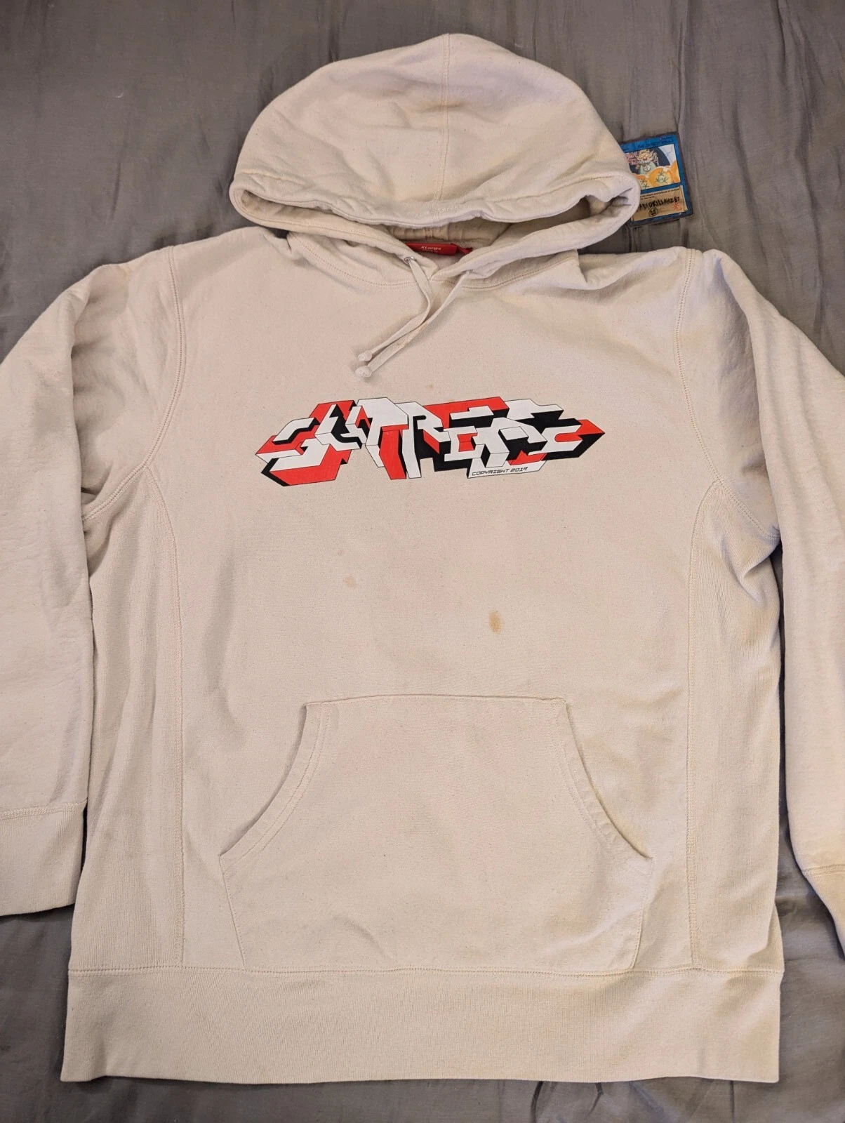 SWEAT SHIRT À CAPUCHE LOGO DELTA SUPRÊME NATUREL TAILLE XL SS19