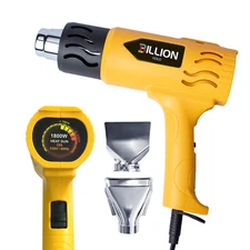 Heat Gun 1800W Hot Air Gun w/ 2Nozzles 2Temperature Settings Overload Protection