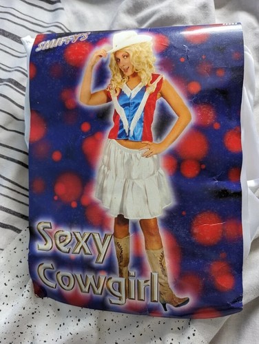 Sexy Cowgirl Fancy Dress Costume Women USA Western Skirt and Top Adult - Picture 10 of 23