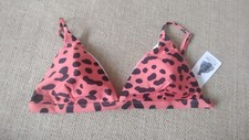 BTFBM. Orange Cheetah Print Bikini Top. Women's size XL. NWT