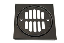 Westbrass Shower Strainer Set Square with Crown, Matte Black, D313-62