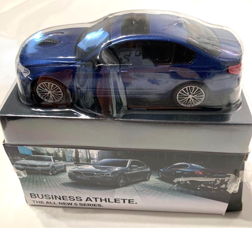 BMW 5 Series Sedan Mini car Blue Wireless Computer Mouse model Dealer ...