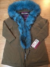 Freedomday Parka Piumino Giubbotto Vera Pelliccia Mod.Maiori Verde Donna Tg.S(M)