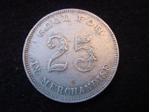 Harper, Kansas C.C. Aby General Merchandise Good For 25 Cents Merchandise Token - Imagen 2 de 2