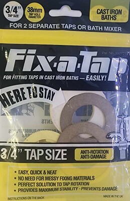 Yellow Fix-a-Tap Faucet Fitting Kit for 3/4'' Taps/Bath Mixer - for Cast Iron Tub