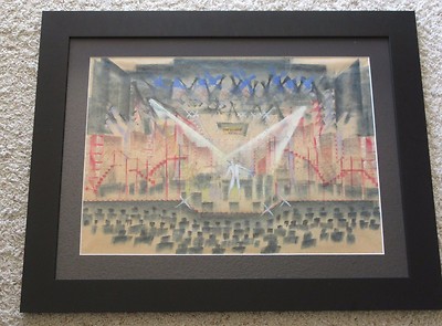 DON KIRSHNER PAINTING DRAWING ILLUSTRATION ROCK CONCERT ABSTRACT MODERNISM VNTG