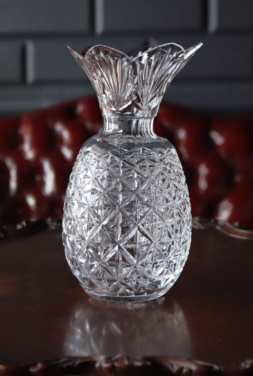 *RARE* WATERFORD Crystal 14" HOSPITALITY PINEAPPLE Vase Signed by
