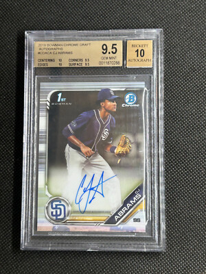CJ ABRAMS 2019 Bowman Chrome AUTO 1st Prospect Rookie Card BGS 9.5 