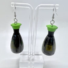 Kikkoman Earrings - Soy Sauce Bottle Earrings - Asian Earrings - Food Earrings