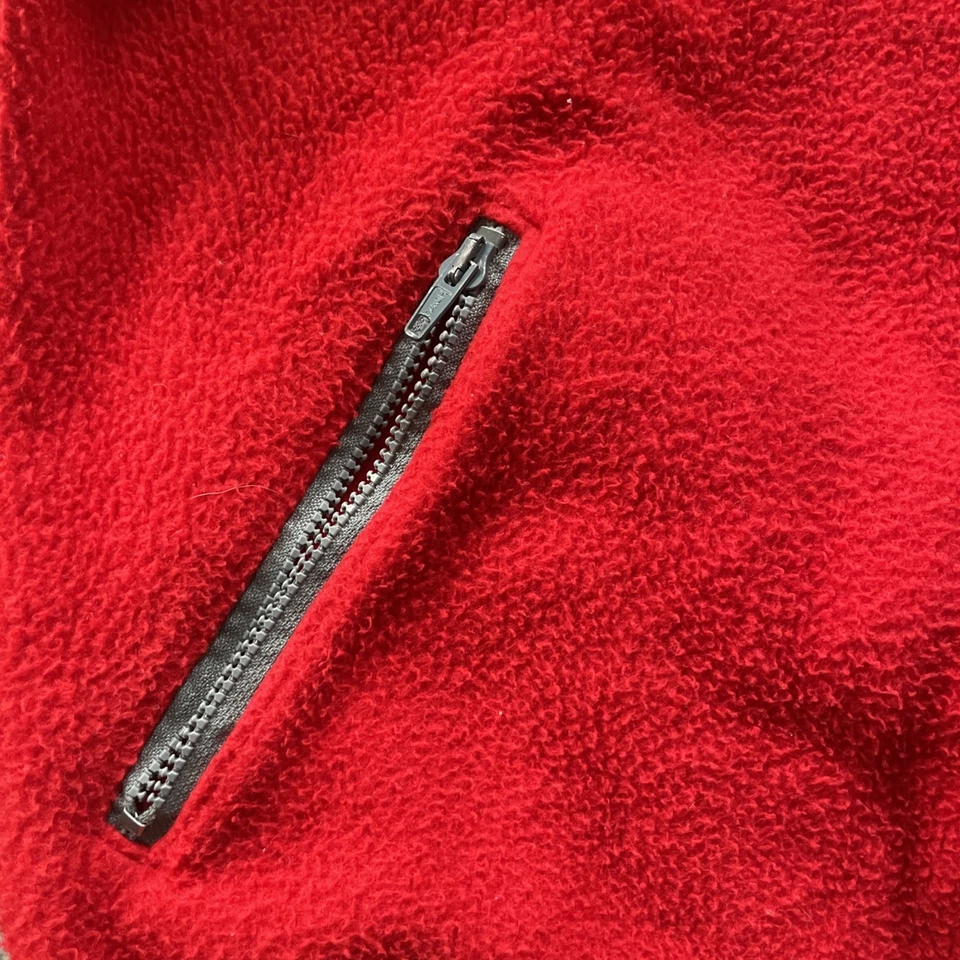 Chaqueta Bomber Gorpcore De Colección Años 80 Para Hombres XL L.L Rojo Frijol Cremallera Completa Polar De Colección Foto 4 de 4