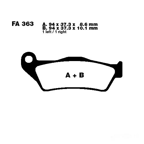 Bremsbelag BremsbeläGe EBC FA363HH Hinten FüR BMW R 850 R Roadster ABS 2003-2006-image