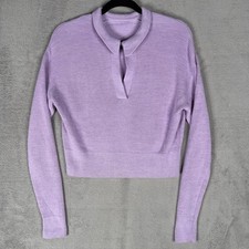Lululemon Collared Merino Wool Blend Sweater Women's Small Heather Lilac Ether