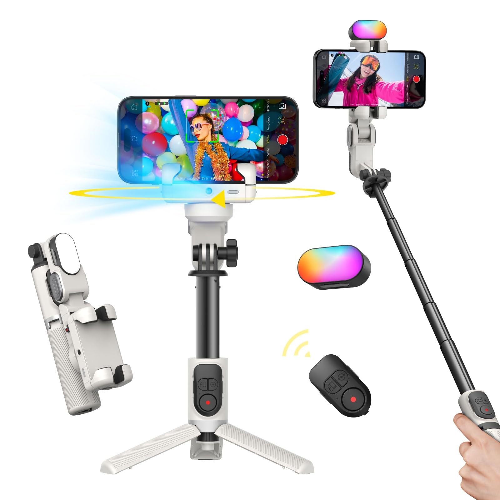 Stabilizzatore Gimbal per Smartphone Asta Selfie Treppiede con Tracciamento