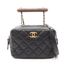 Chanel Matelasse Lambskin 2Way Bag Women Black One Size