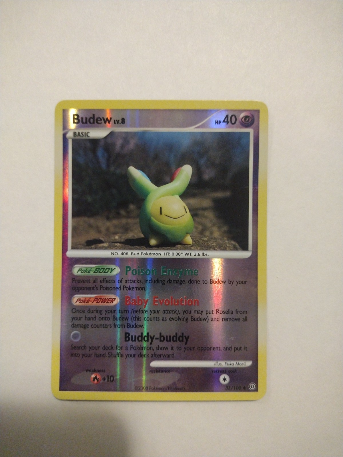 Budew 33/100 Reverse Holo - Pokemon Diamond & Pearl Stormfront Rare