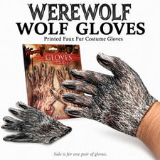 WEREWOLF WOLF GLOVES Child Adult Small Hand Costume Pair Cloth Halloween Monster