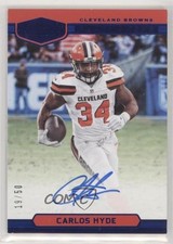 2018 Panini Plates & Patches Playmakers Blue 19/50 Carlos Hyde #PM-CH Auto z0i