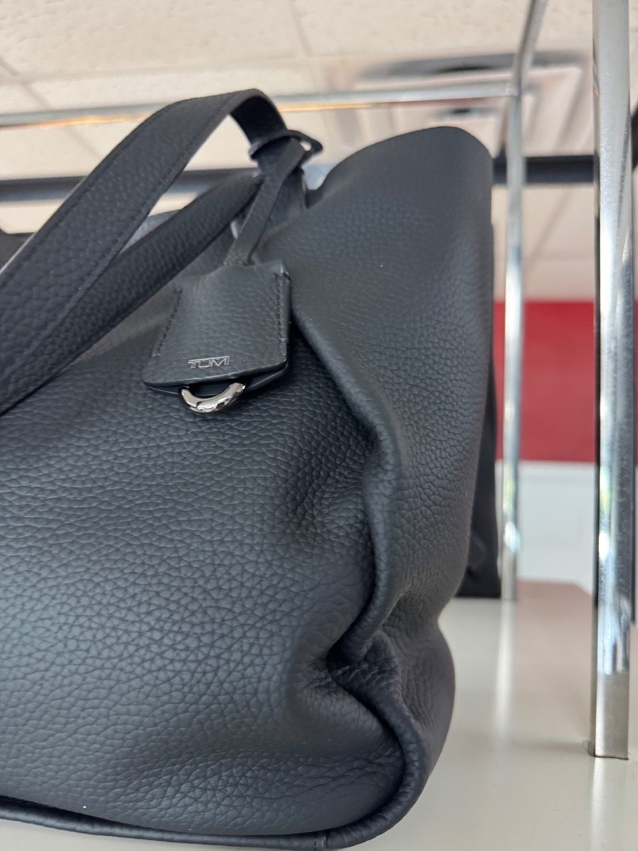 NEW Tumi Georgica VALORIE 100% LEATHER Tote Carryall Bag - BLACK
