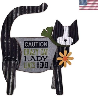 Charming Galvanized Metal Cat Statue for Porch - Perfect Gift for Cat Lovers