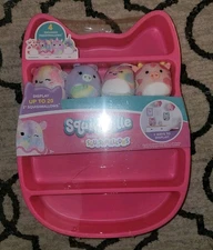 Squishville Display Case Release Exclusive Squishmallows Pink 4 Set Plush NEW