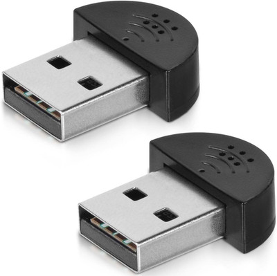 2 Pcs USB 2.0 Mini Microphone, Laptop/Desktop PC Plug and Play for Skype, MSN, Y