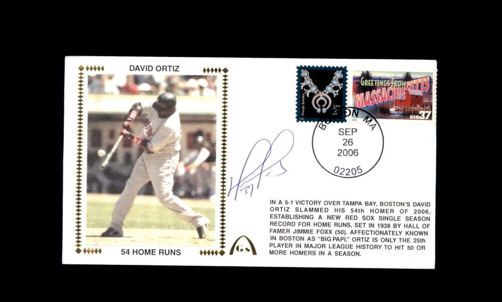 David Ortiz PSA DNA Signed 2006 First Day Cover Cache FDC 54 Home Runs Autograph