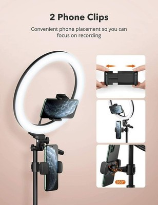TaoTronics LED CL027 12'' Ring Light with 3 Color Modes 61  Tripod Stand