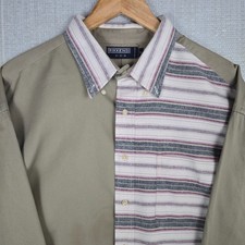 RIKKEN VTG Made in USA Mens Canvas/Serape Flannel Size XL Button Down Shirt