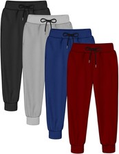 Boys Sweatpants Black Athletic Joggers Sweat Track Pants with Pockets Drawstr...